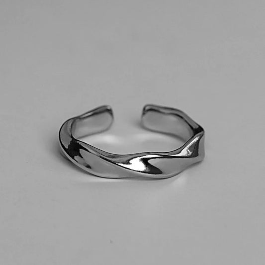 New Rings for Men Silver Color Solid Metal Finger Rings for Male Women Open Ring Couple Engagement Jewelry Gift