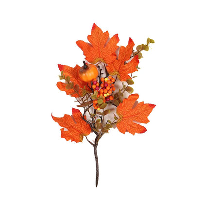 Artificial Maple Leaves Branch Fake Fall Leaves Stems Plants Outdoor Home Decor Outdoor Artificial Flower Halloween Decor