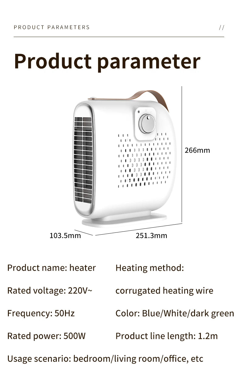 Xiaomi Electric Heater 1500W  Portable Electric Heater PTC Rapid Heating Automatic Constant Temperature For Office Home