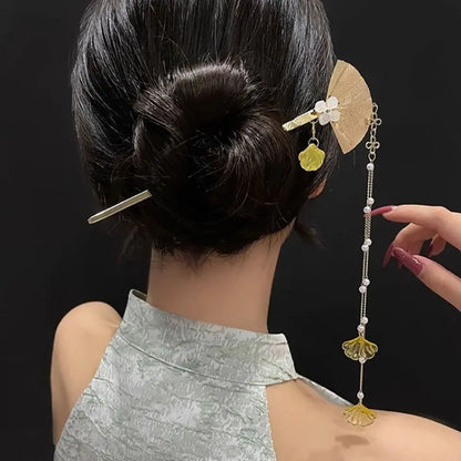 Chinese Style Glowing Lotus Lantern Hairpin - Ancient Palace Lantern Hair Stick with High-end Flower Tassel