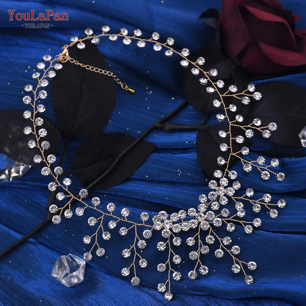 Elegant Crystal Necklace for Women - Bridal Clavicle Chain Choker, Wedding Party Diamante Jewelry