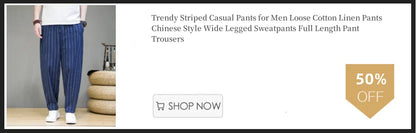 100% Cotton Summer Casual Pants for Men - Trendy Japanese Style Cropped Loose-Fit Pants, Available in Size 5XL