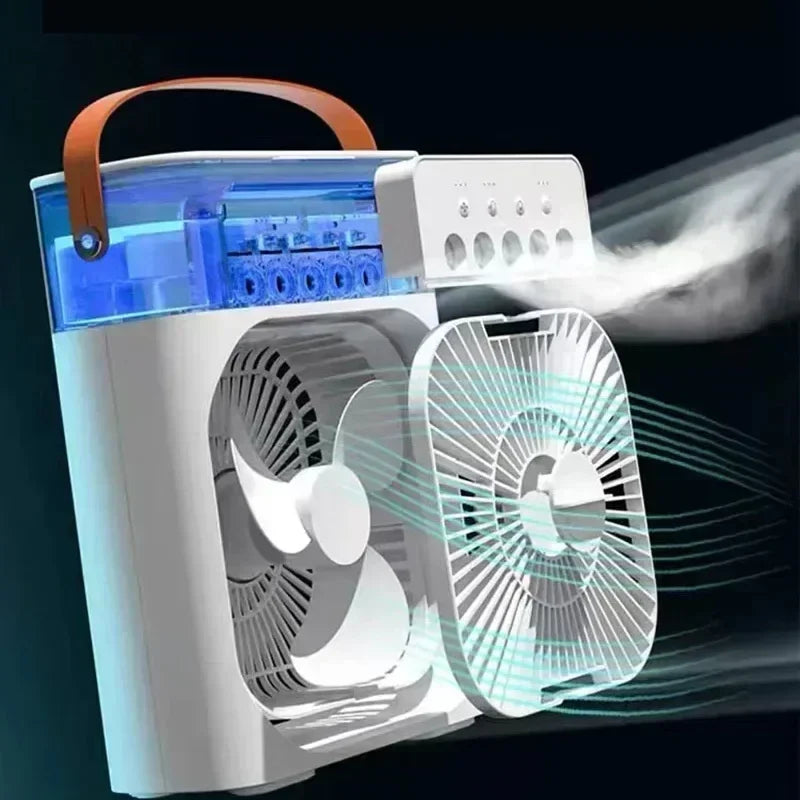 3 In 1 New Fan AIr Conditioner Household Small Air Cooler LED Night Light Portable Humidifier Air Adjustment Fan Office Home Fan