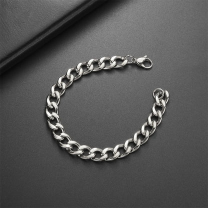 Fashion Cuban Chain Men Bracelet Stainless Steel 3/5/7/9mm Width Chain Bracelets Figaro Chain Boy Wrist Jewelry Couple