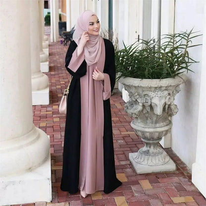 Ramadan Eid Muslim Abaya Dubai Luxury Splicing Fake Two Pieces Abayas For Women Kaftan Modest Dress Islam Caftan Marocain Femme