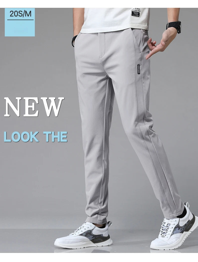 Men's Ultra-Thin Stretch Slim Straight Casual Pants, High-Quality and Breathable Golf Sports Trousers for Spring and Summer