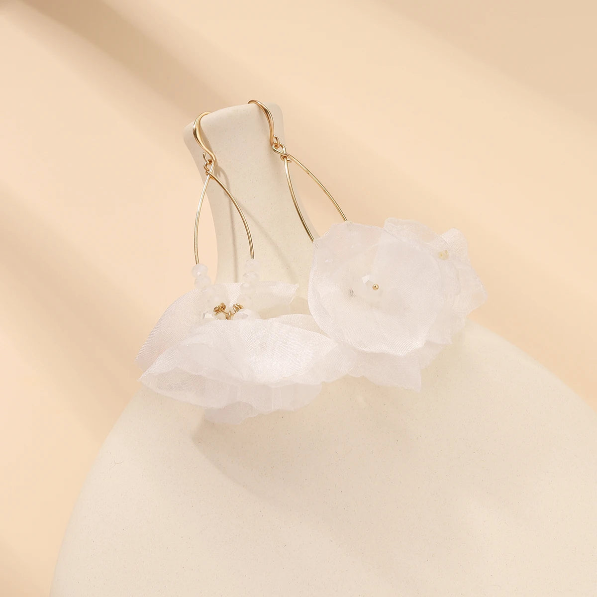 Romantic Sweet Petal Long Dangle Drop Earrings - Exquisite Design with Flower Tassels, Elegant Ear Jewelry