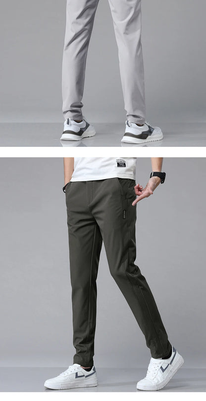 Men's Ultra-Thin Stretch Slim Straight Casual Pants, High-Quality and Breathable Golf Sports Trousers for Spring and Summer