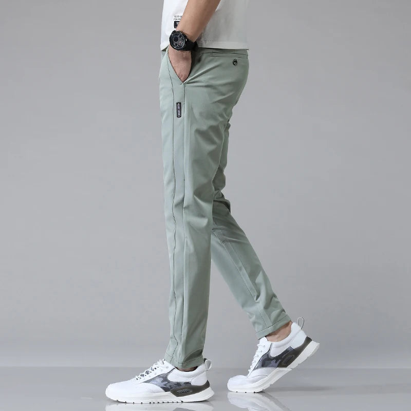 Men's Ultra-Thin Stretch Slim Straight Casual Pants, High-Quality and Breathable Golf Sports Trousers for Spring and Summer