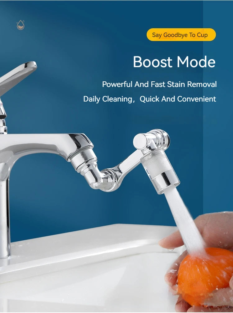 1080° Rotating Water Purification Filter Plastic Faucet Mechanical Arm Spray Head Kitchen Washbasin Extension Tap Aerator Univer