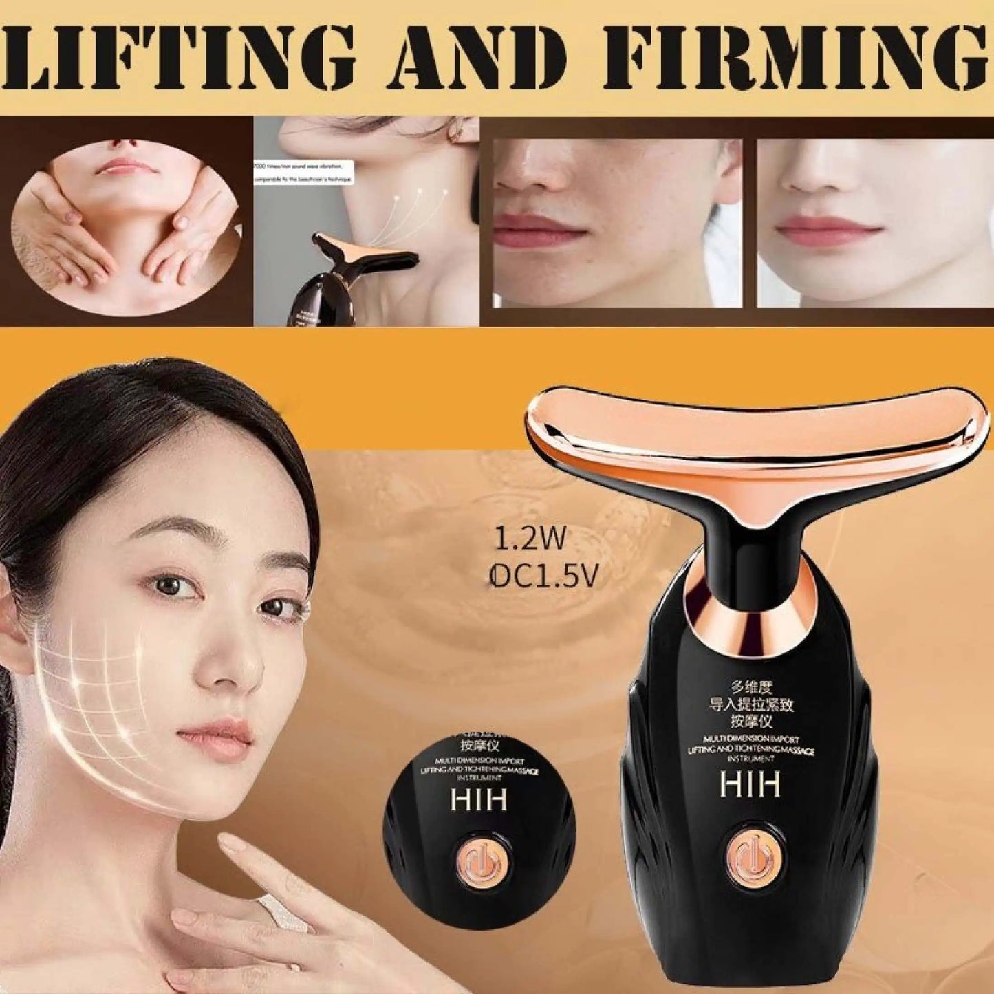 3 In 1 Face Massager Neck Facial Eye Massags Skin Rejuvenation Anti Aging Beauty Device