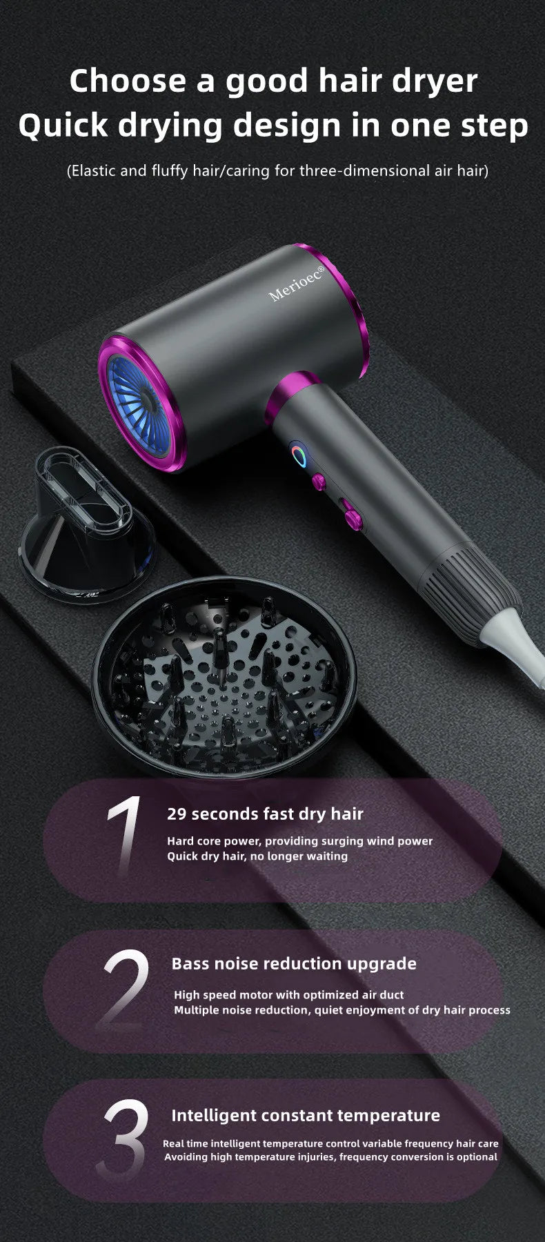 Manufacturer's Direct Selling High-Speed Hair Dryer 2400w High-Power Negative Ion Blue Light Hair Care Home Hair Salon Hair Drye