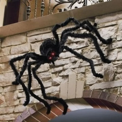 Halloween Giant Black Plush Spider Decoration Haunted House Prop Indoor Outdoor Decor