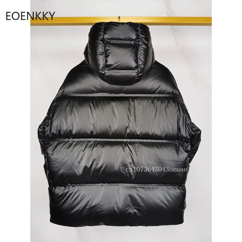 Couples Fashion Hooded Down Jacket Men's Short Bread Jacket Women's Casual Top Coat 1: 1 High Quality Winter Down Jacket