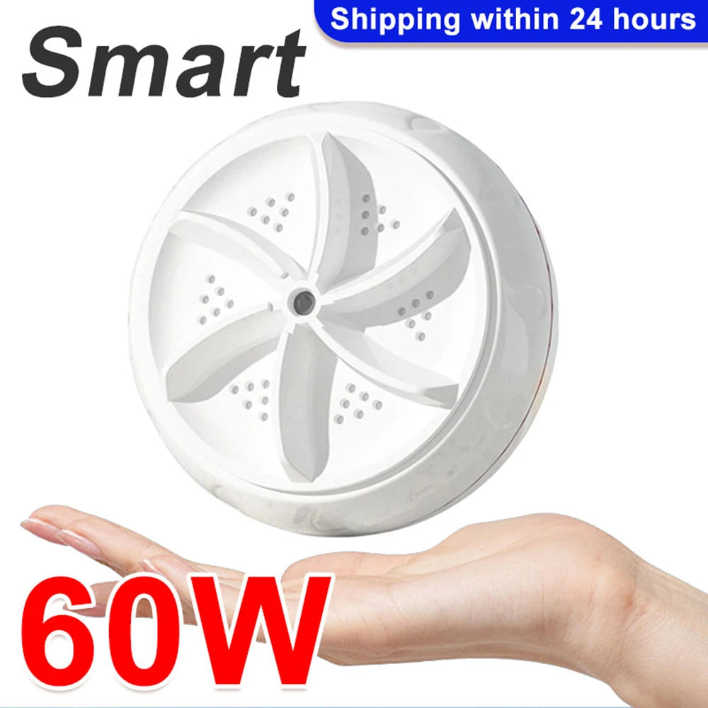 60W High Power Portable Mini Turbo Washing Machine Ultranicso Washer for Apartment Camping Travel Clothes Underwear Socks USB