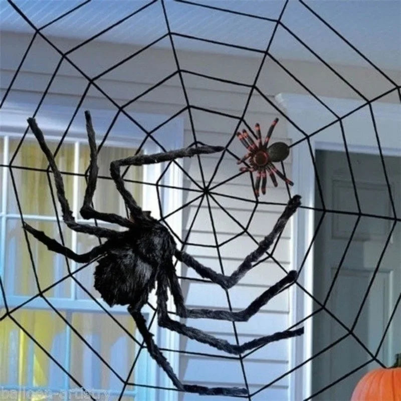 Halloween Giant Black Plush Spider Decoration Haunted House Prop Indoor Outdoor Decor