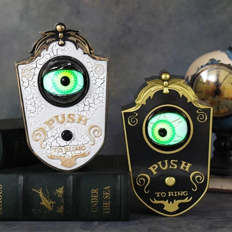 Luminous Hanging Doorbell Haunted Party Supplies Decorations Glowing Horror Props Creepy Eyes with Sound Lights for Halloween