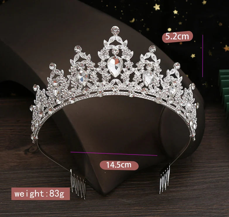 New Ladies' Exquisite Fashion Alloy Rhinestone Crown - Anti-Slip Comb Headband