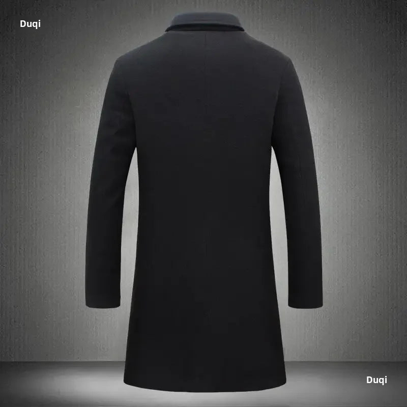 Woolen Overcoat New Men's Korean Style Slim Fit Medium-length Trench Coat Factory Wholesale Woolen Material Jacket