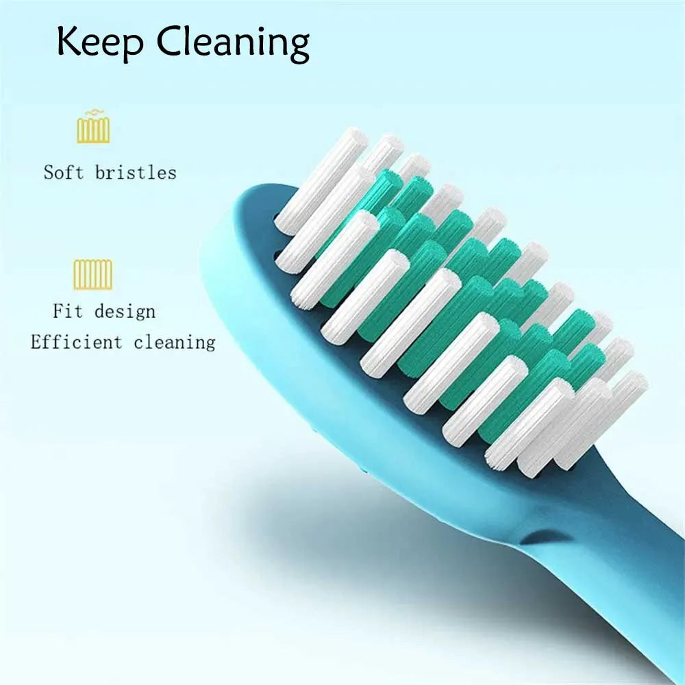 Children Electric Toothbrush Cartoon Kids With Replacement Head Ultrasonic  IPX7 Waterproof Rechargeable Sonic Toothbrush