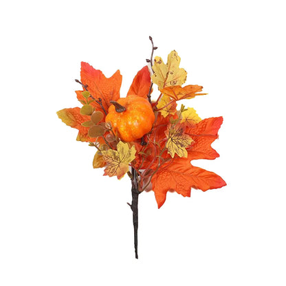 Artificial Maple Leaves Branch Fake Fall Leaves Stems Plants Outdoor Home Decor Outdoor Artificial Flower Halloween Decor