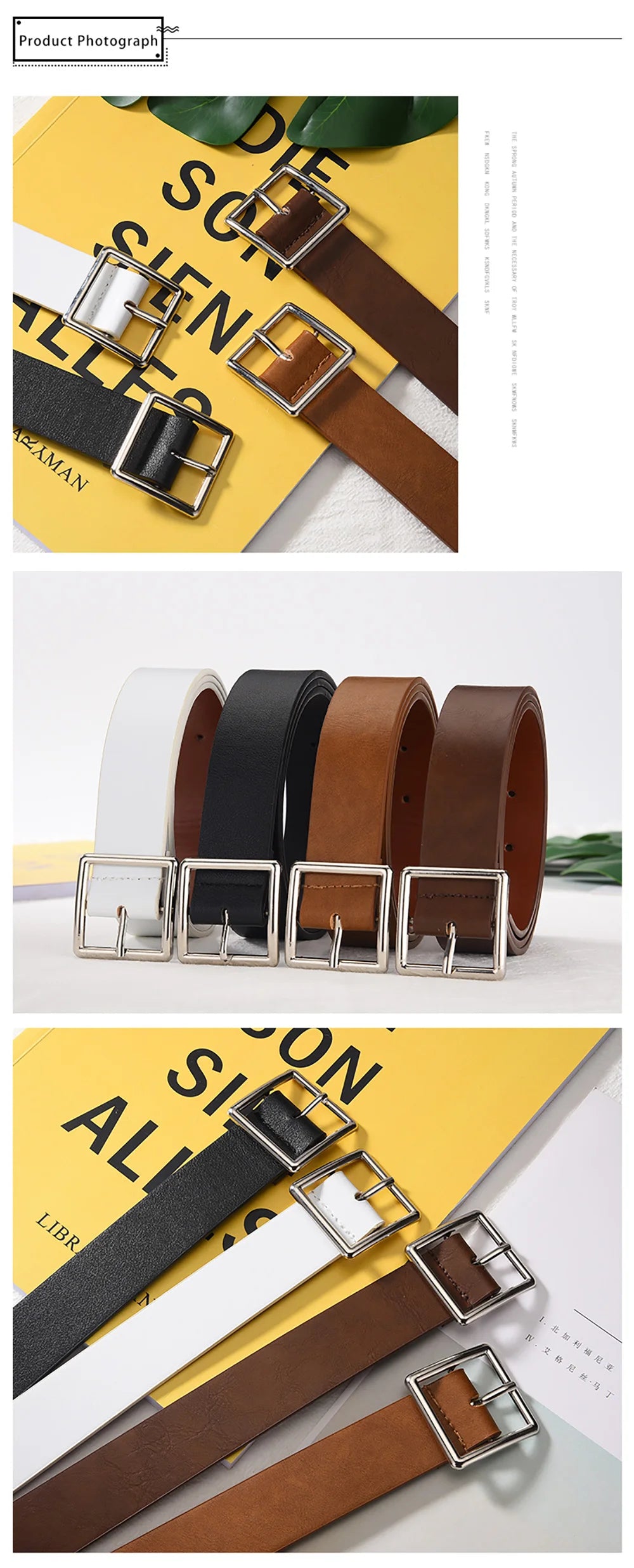 2023 Women'S Belt Soft Pu Leather Belt Square Buckle Pin Buckle Jeans Black Belt Chic Luxury Brand Fancy Vintage Strap Female