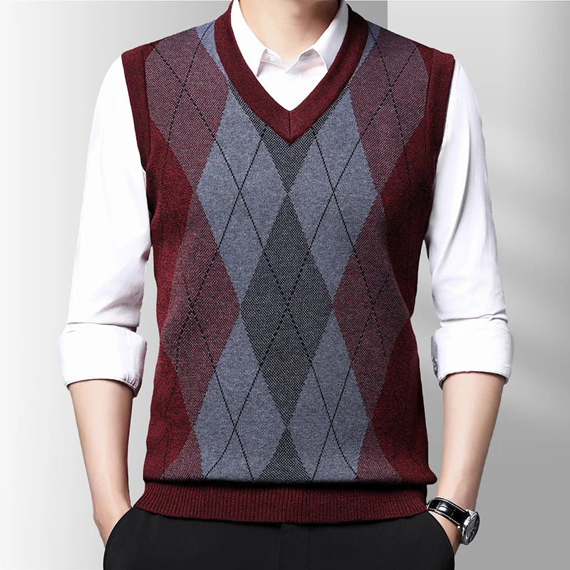 Men's Thickened Casual Sweater Tank Top Autumn and Winter Warm Men's Vest