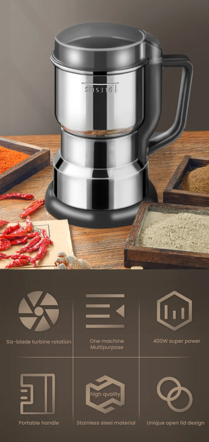 High Power Electric Coffee Grinder Kitchen Cereal Nuts Beans Spices Grains Grinder Machine Multifunctional Home Coffee Grinder