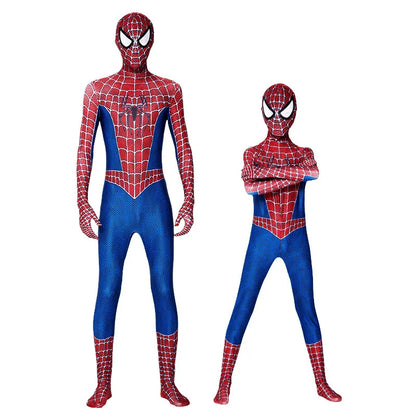 High Quality Superhero Spidermans Costume Bodysuit For Kids Adult Spandex Zentai Halloween Party Cosplay Jumpsuit 3D Style