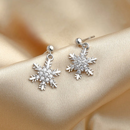 New Red Bow Knot Snowflakes Drop Earring for Women Christmas Santa Claus Snowman Earrings Girls Xmas Jewelry Gifts