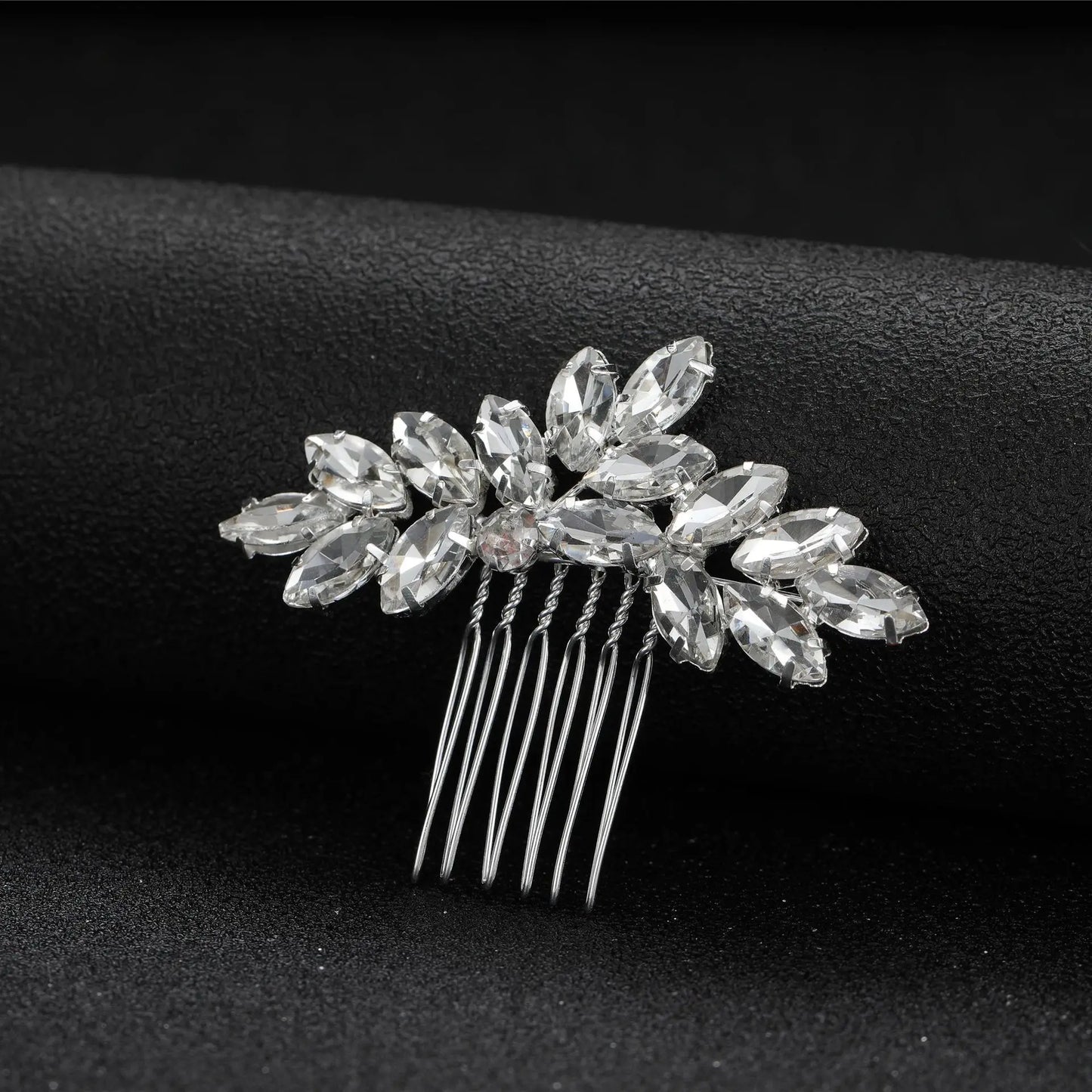 Hair Combs - Sparkly Rhinestone Leaf Hairpins and Clips