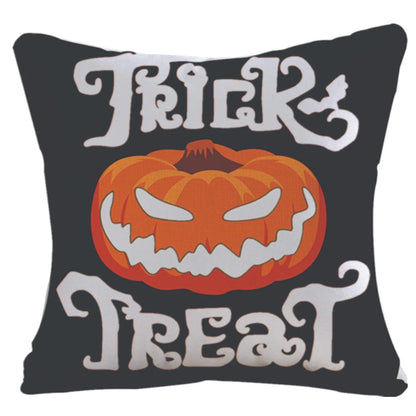 Halloween Happy and Cute Ghost Pumpkin Bat Print Cushion Cover Home Living Room Sofa Decoration Pillow  45x45cm