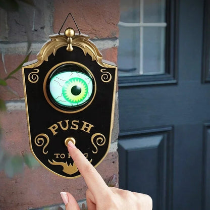 Luminous Hanging Doorbell Haunted Party Supplies Decorations Glowing Horror Props Creepy Eyes with Sound Lights for Halloween