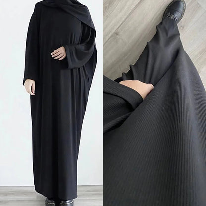 Autumn Winter Knitted Dress Muslim Women Abaya Female Arabic Turkey Modest Dresses New Warm Long Robe Islam Clothing