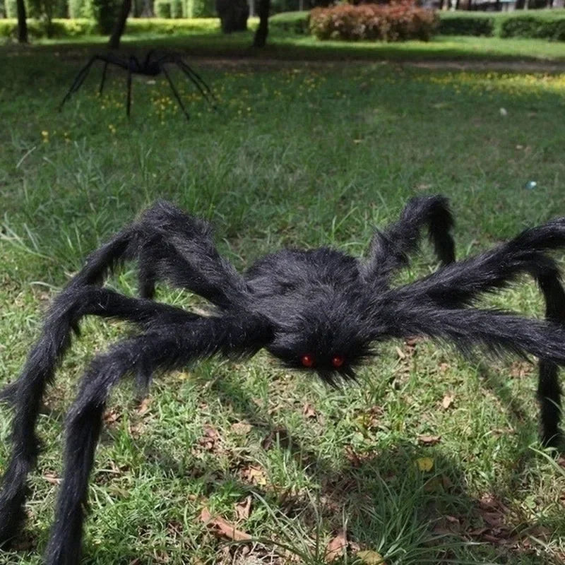 Halloween Giant Black Plush Spider Decoration Haunted House Prop Indoor Outdoor Decor