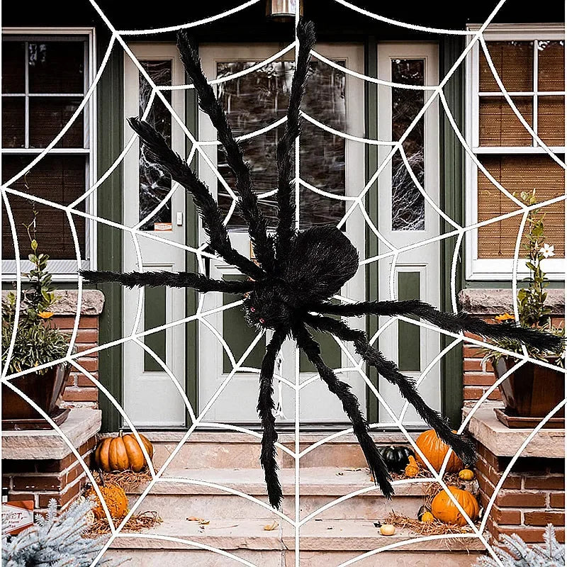 Halloween Giant Black Plush Spider Decoration Haunted House Prop Indoor Outdoor Decor