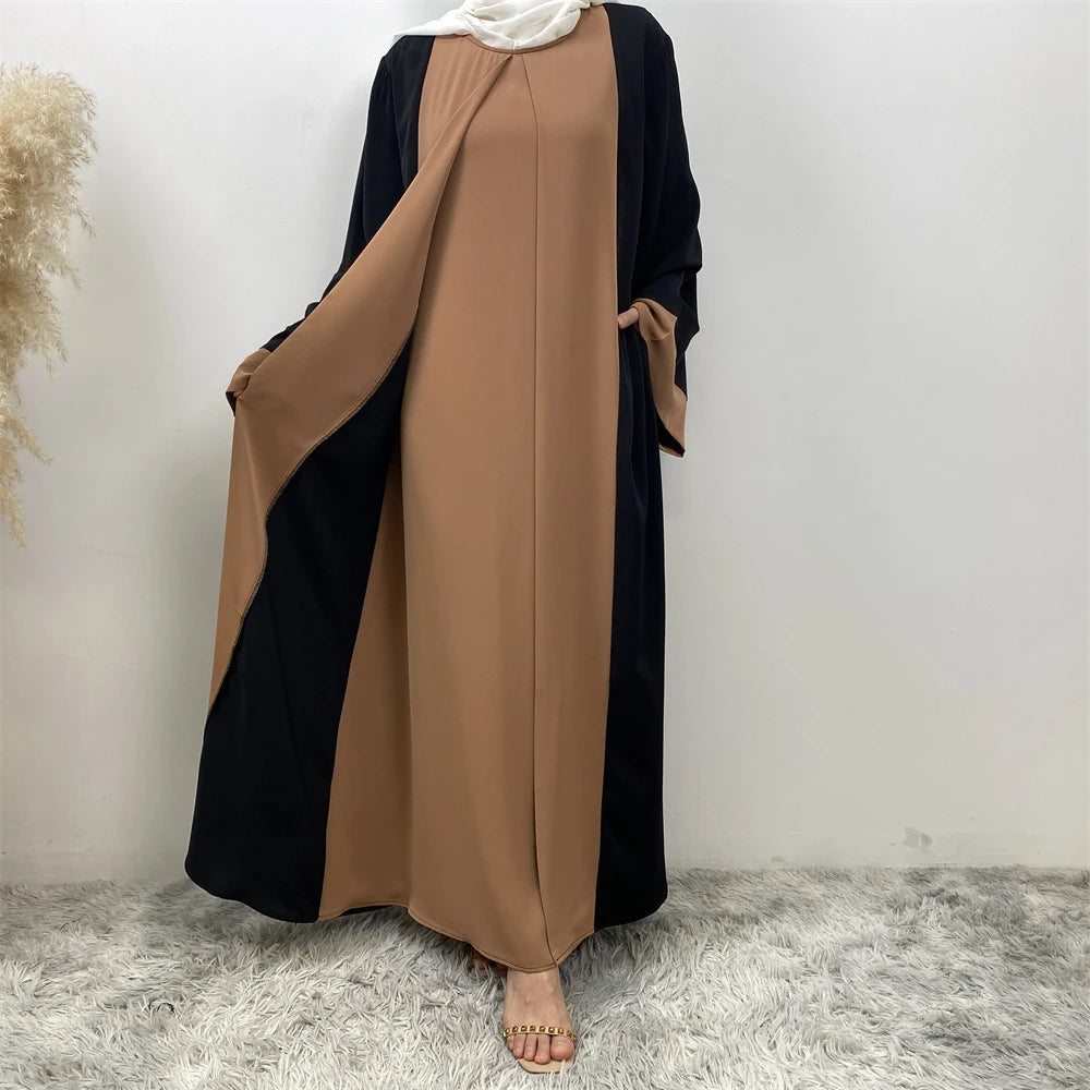 Ramadan Eid Muslim Abaya Dubai Luxury Splicing Fake Two Pieces Abayas For Women Kaftan Modest Dress Islam Caftan Marocain Femme