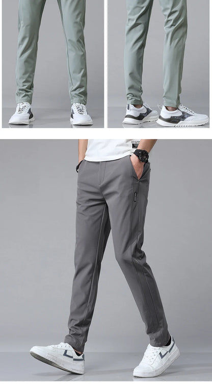 Men's Ultra-Thin Stretch Slim Straight Casual Pants, High-Quality and Breathable Golf Sports Trousers for Spring and Summer