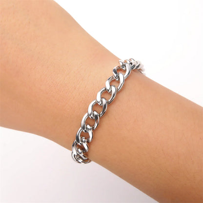 Fashion Cuban Chain Men Bracelet Stainless Steel 3/5/7/9mm Width Chain Bracelets Figaro Chain Boy Wrist Jewelry Couple