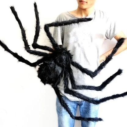 Halloween Giant Black Plush Spider Decoration Haunted House Prop Indoor Outdoor Decor