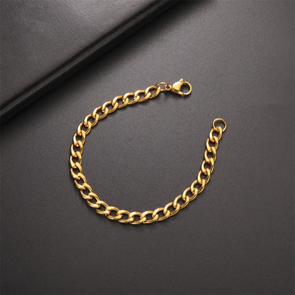 Fashion Cuban Chain Men Bracelet Stainless Steel 3/5/7/9mm Width Chain Bracelets Figaro Chain Boy Wrist Jewelry Couple