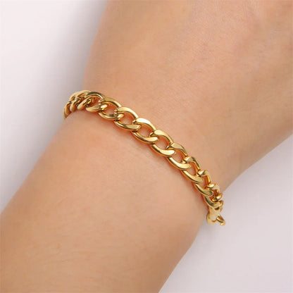 Fashion Cuban Chain Men Bracelet Stainless Steel 3/5/7/9mm Width Chain Bracelets Figaro Chain Boy Wrist Jewelry Couple