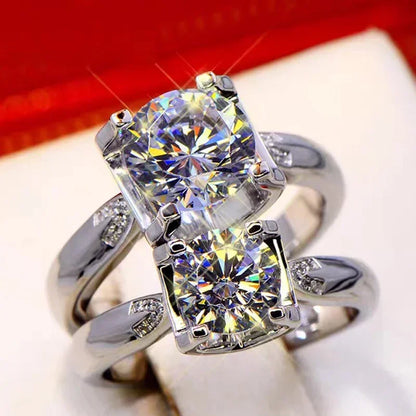1ct Round Moissanite Diamond White Gold Ring - Perfect Women's Anniversary or Wedding Band Gift