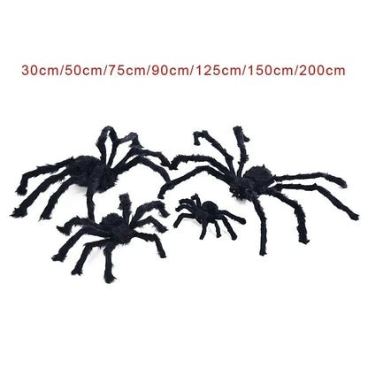 Halloween Giant Black Plush Spider Decoration Haunted House Prop Indoor Outdoor Decor