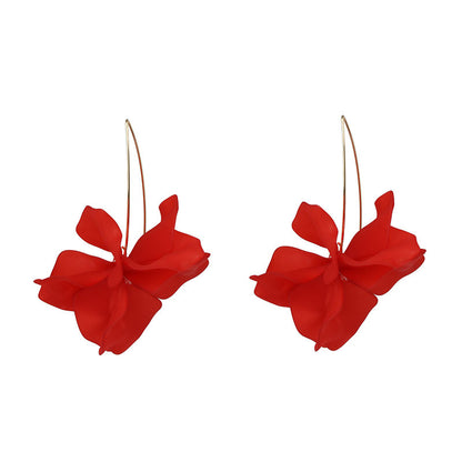 Multicolored Fashion Resin Flower Long Drop Earrings - 2022 Bohemia Handmade Petal Dangle Earrings