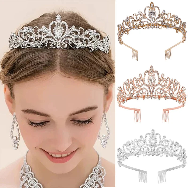 Princess Crystal Tiara Crown Headband - Rhinestone