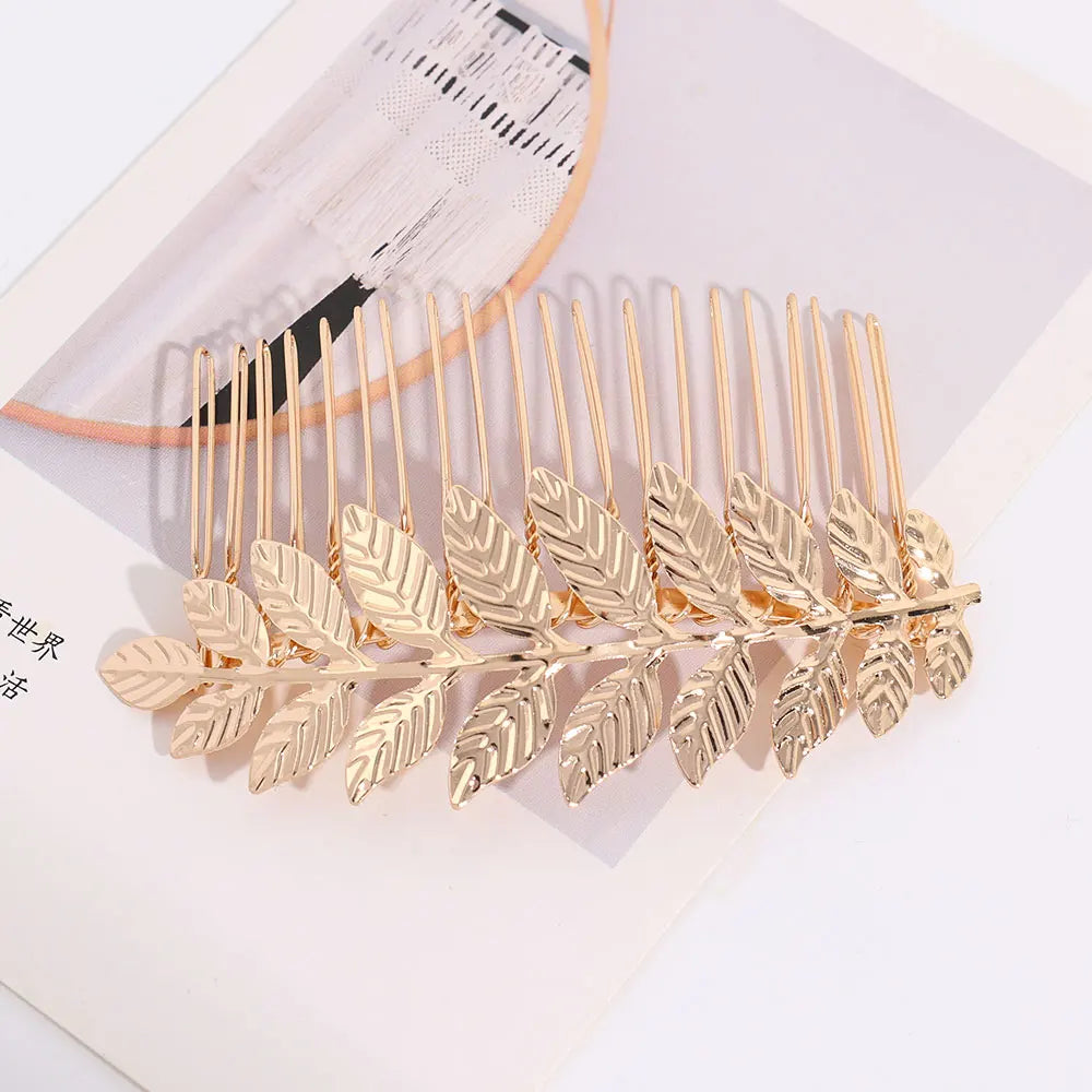 Hair Combs - Gold Color Rhinestone