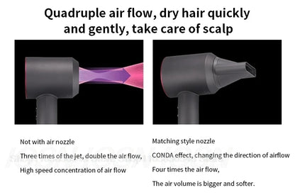 Professional Super Hair Dryer Personal Hair Care Styling Negative ion Salon Tool Constant Anion Electric Leafless Hair Dryers