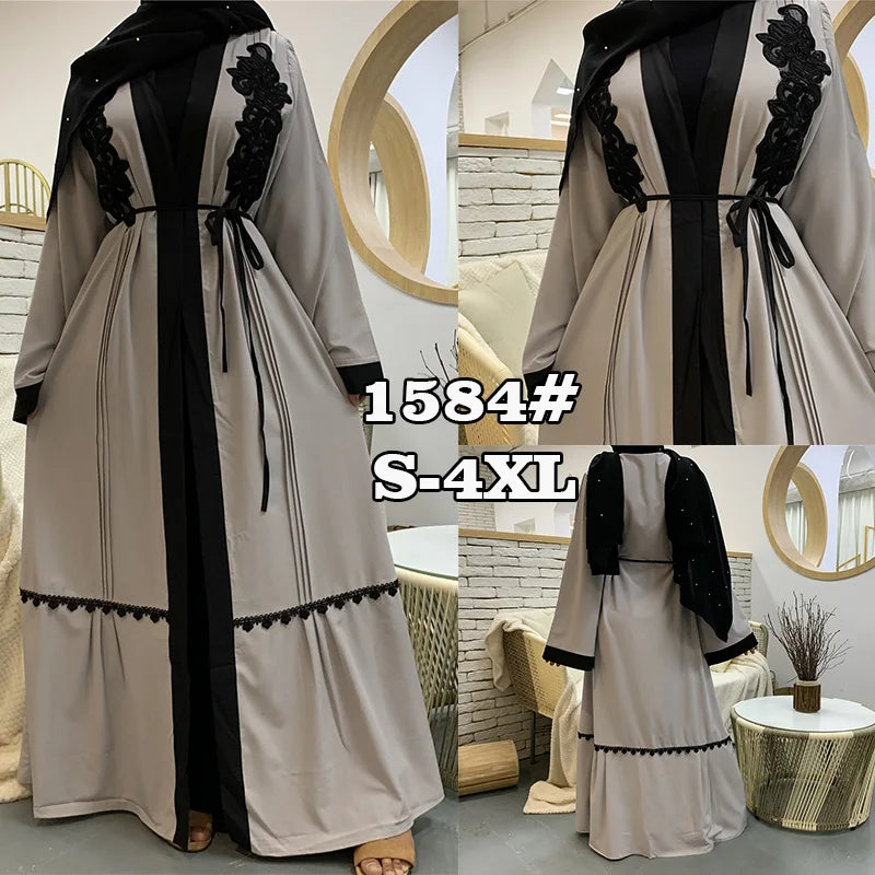 Hot Selle Simple Style Moroccan Dresses Kaftan Turkey Solid Color Gulf Abayas Islamic Women Long Dress Muslim Saudi Robe Ramadan