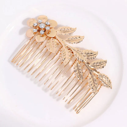 Hair Combs - Gold Color Rhinestone